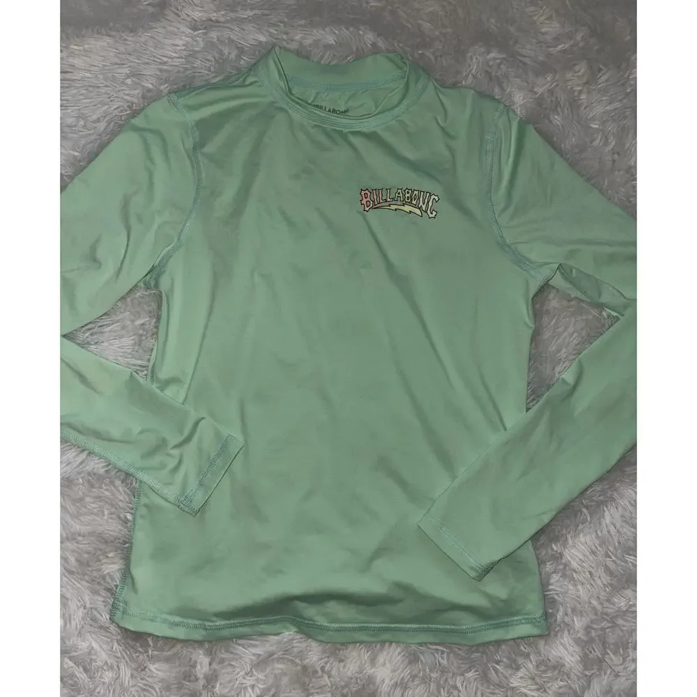 Billabong Adult S UVA/UVB Block Green Rashguard. Grt Quality & Condition